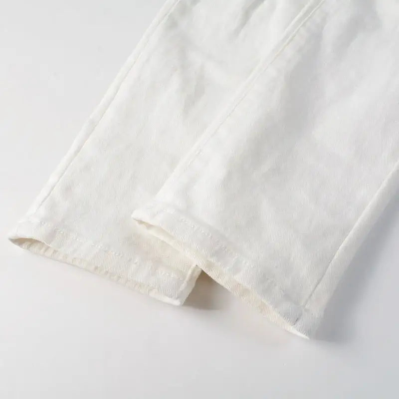 White Jeans Patch Stretch